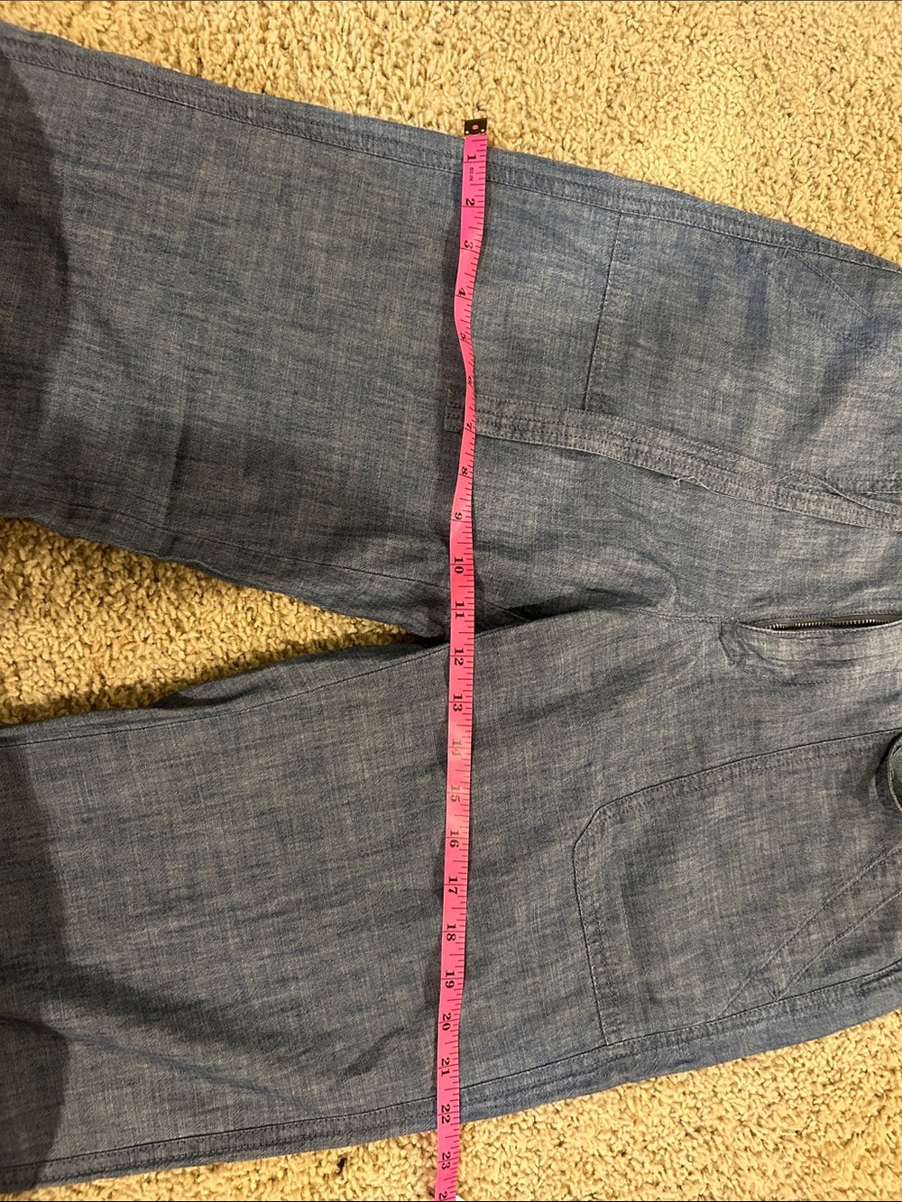GAP Chambray Wide-Leg Trousers - Denim Blue - Picture 3 of 10